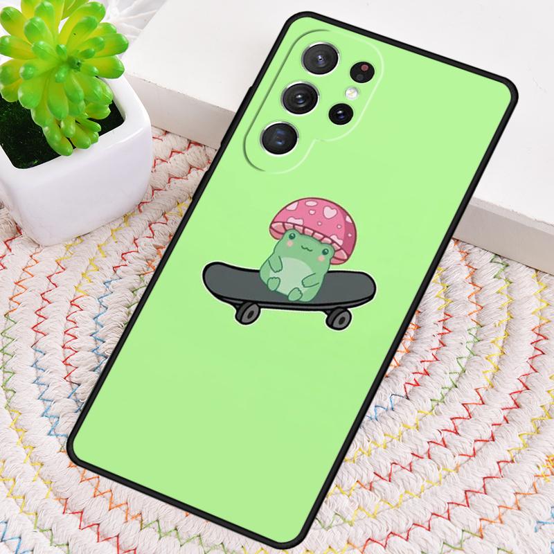 Frog Skateboard Cute Kawaii Phone Case for Samsung Galaxy note 10 pro S26 Ultra S23 S24 FE S25 S21 S22 PLUS shockproof Cove