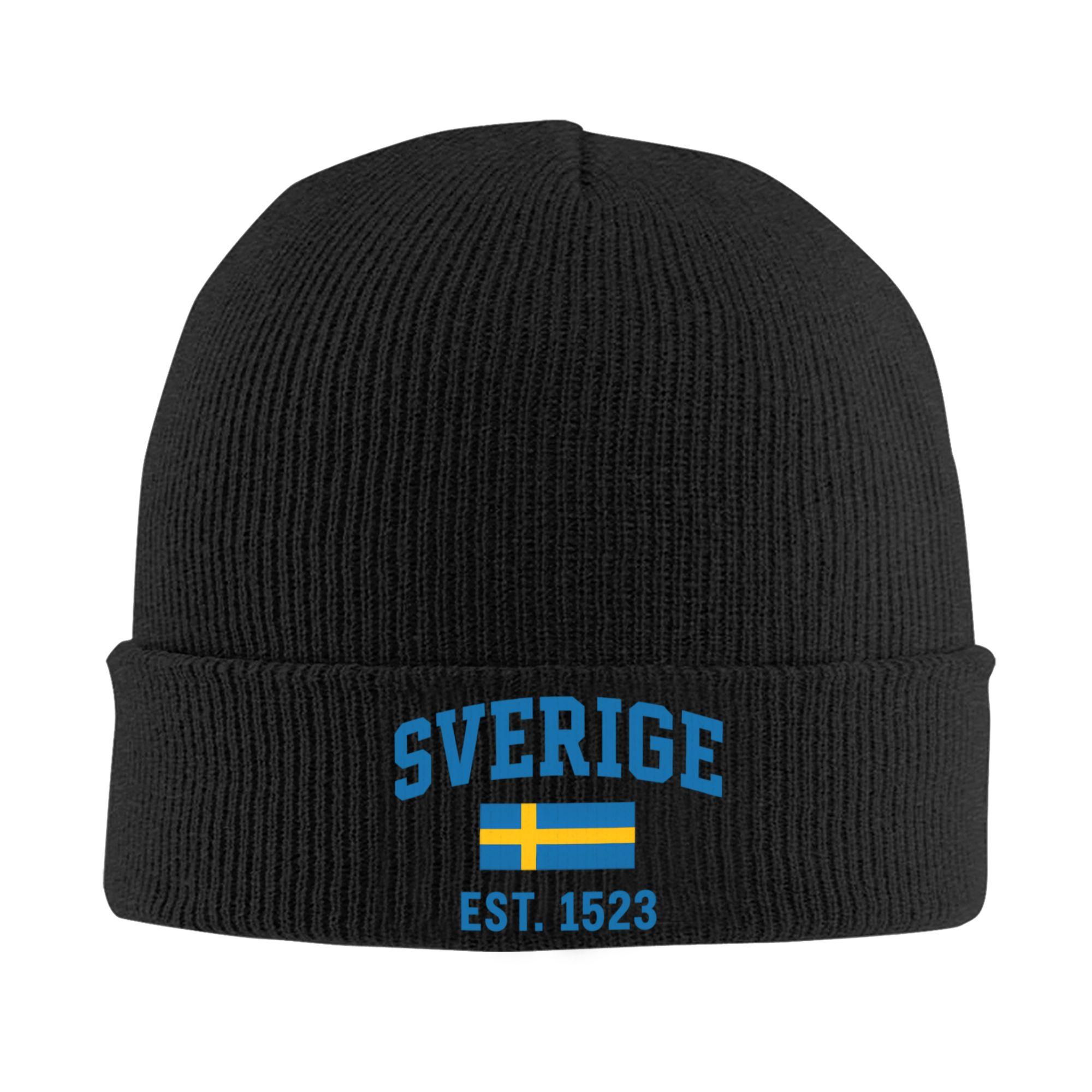 

Sweden Flag Skullies Beanies Caps Unisex Women Unisex Street Winter Warm Knit Hat Adult Bonnet Hats One Size