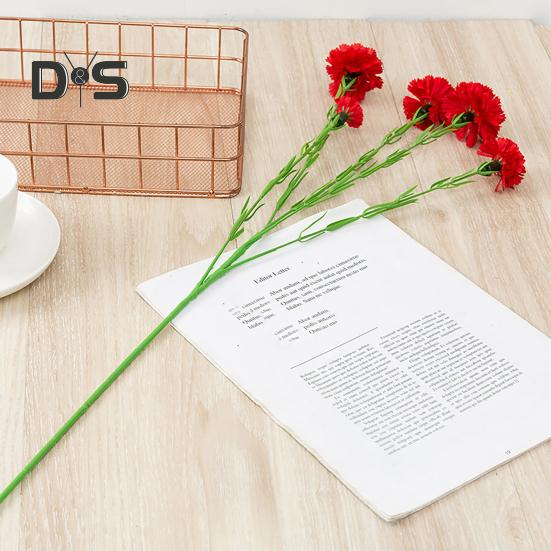 Artificial Flower 1 Branch Realistic Easy Care 5 Forked Beautiful Romantic Wedding Artificial Carnation Party Supplies