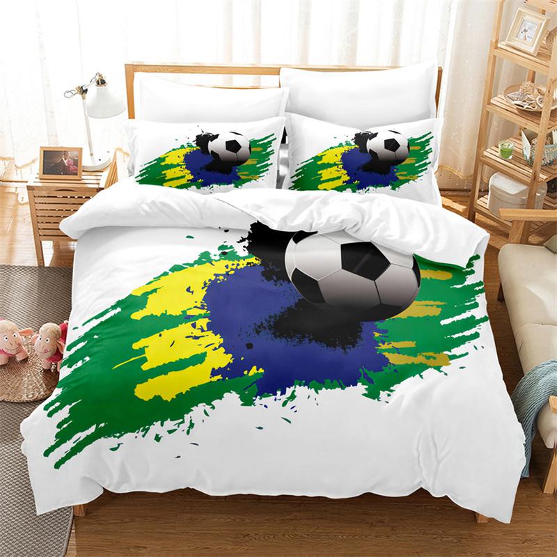 

Футбол Постельное белье для мальчиков Спортивный пододеяльник Комплект постельного белья King Size Комплект одеяла для молодежи Модный комплект постельного белья Постельный комплект UK Single 135x200cm&set