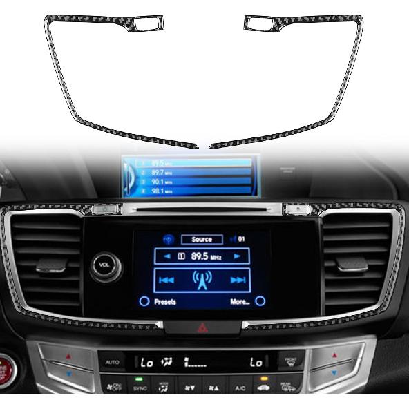 Carbon Fiber Decorative Stickers Car Central Control CD Radio Buttons Konb Media Panel Frame Car Interior Compatible with Honda Accord 2013 2014 2015