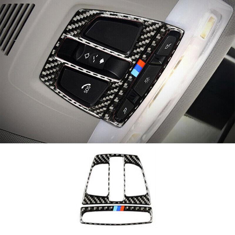 For BMW X5 X6 F15 2014-18 Real Carbon Fiber Front Reading Lamp Frame Cover Trim