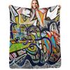Graffiti Wall Throw Blanket Decorative Soft Throw Blanket for Couch Sofa