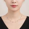 Colorful Round Diamond Rainbow Clavicle Necklace for Women - High-End, Versatile, and Stylish