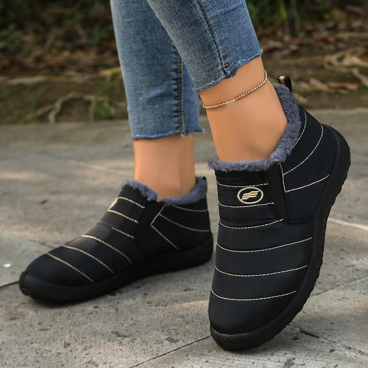 

Очень теплые зимние ботинки большого размера 48 - Нескользящая толстая подошва, Зимние ботинки с круглым носком, Минималистичный дизайн однотонного цвета для походных ботинок для улицы 43 чёрный