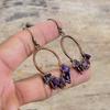 African Amethyst Rough Earring Electroformed Copper Earring Original Gemstone Jewelry Handmade Earring Electroformed Jewelry Engagement Gift