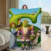 Funny Art Meme Movie Flannel Warm Comfort Soft Plush Blanket for Sofa Living Room Hogar Office Bedroom Travel Gift Home S-ShrekS