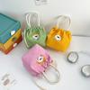 Drawstring Canvas Bucket Bag for Women, Small Corduroy Tote Pouch, Portable Makeup Bag, Snack Purse, Daily Handheld Bag CLE