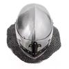 LARP Guardian Helmet Medieval Combat Bascinet with Chainmail Steel Armored Helmet for Reenactment, Cosplay Battles Gift