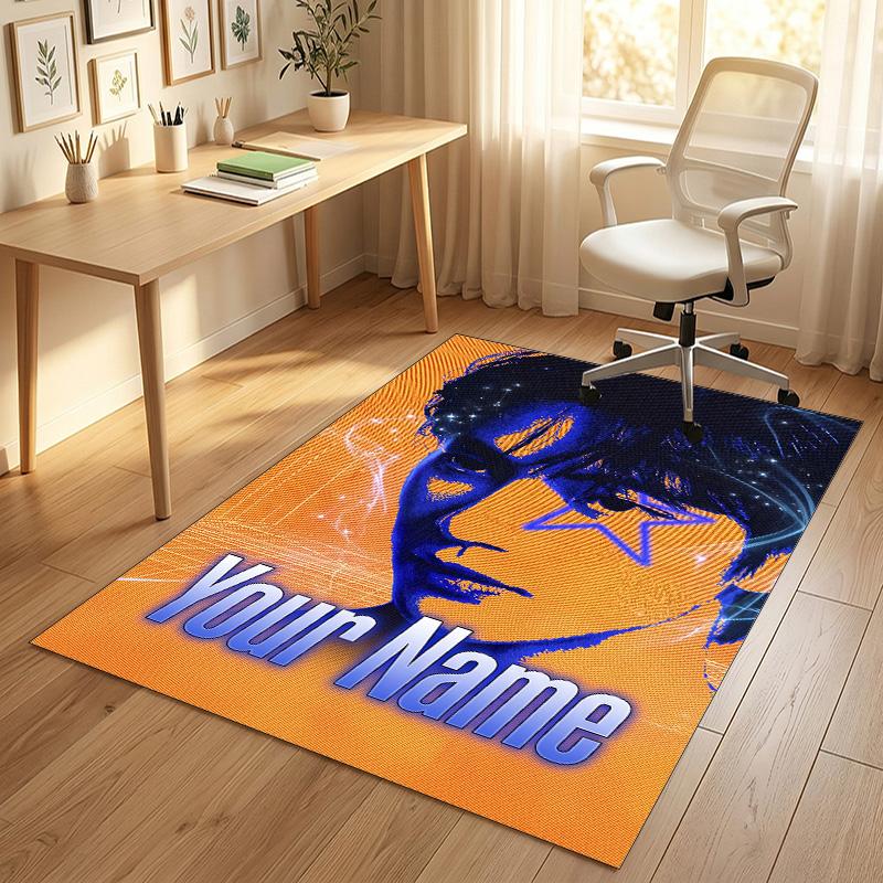 Personalized Crystal Velvet Carpet,BTS Custom Printed Name, Plush Area Rug For Home Indoor Decor