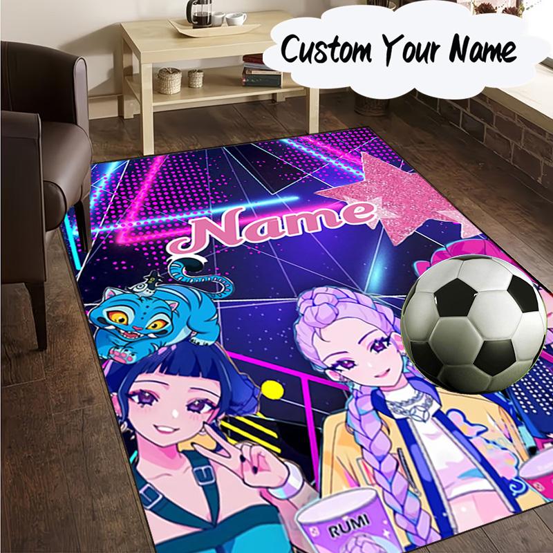 Custom Name KPop Cartoon Carpet, Chair Rug,Area Rug for Office Bedroom living rooms bedroom, Doormat decor Christmas fan gifts