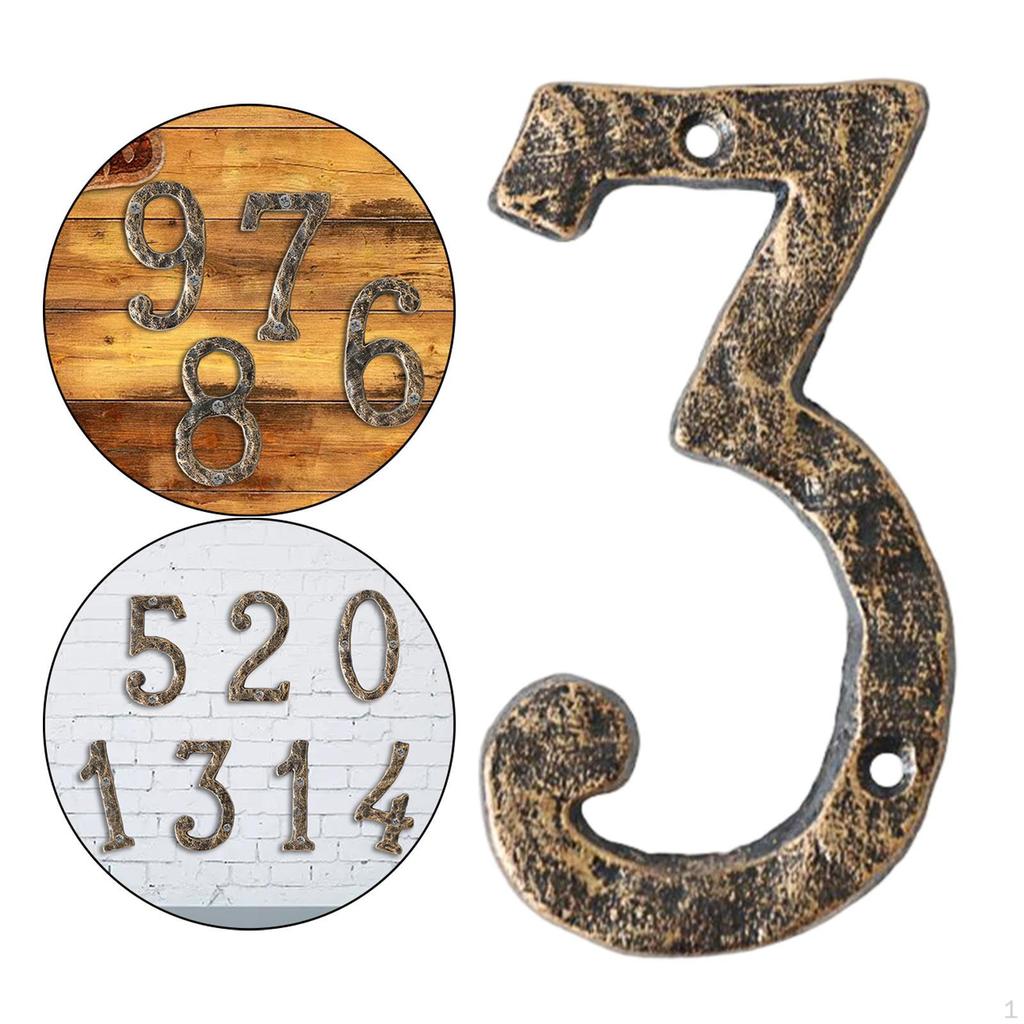 Home Number, Cast Iron Rustic DIY Crafts Mailbox Numbers Door Address Number for Various Digital