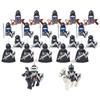 24 stuks Dragoon Kasteel Kwaadaardige Ridder Zilveren Valk Ridder Strijdpaard Romeinse Cavalerie Krijger Bouwsteen Mini Figuur