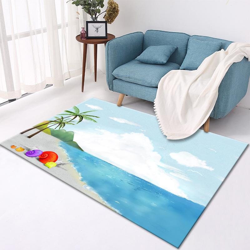Living Room Carpet Ocean Style Office Floor Mat Sofa Bedroom Bedside Carpet Balcony Carpet