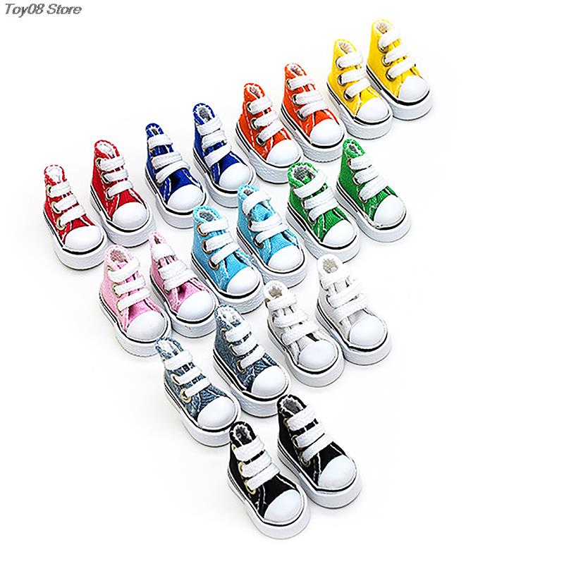 1 pièce Chaussures Mini Innovantes et Pratiques de 3,5 cm pour Poupée Russe 1/6 Chaussures Baskets Bottes Jouet Danse des Doigts Chaussures en Toile