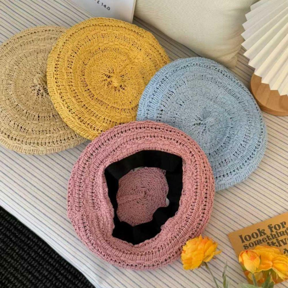 Polyester Beret Cap Breathable Sun Hat Creative Gift Bonnets Cap