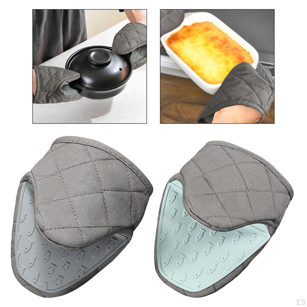Compact Kitchen Mitt for Oven Use with Silicone Grip And Cotton