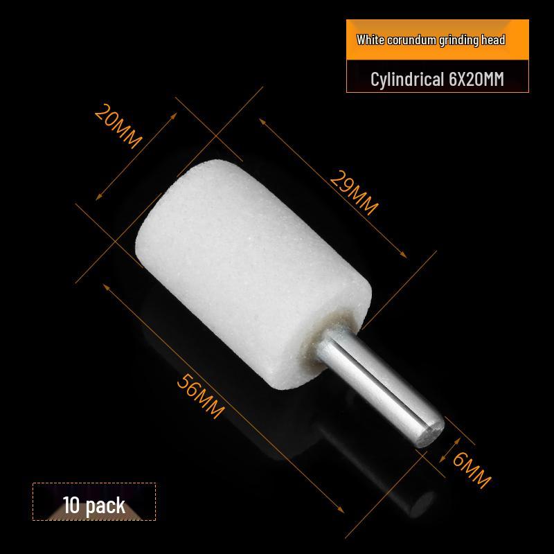 Cylindrical and Conical White Corundum Grinding and Polishing Head for Electric and Wind Power Grinders - Free Shipping