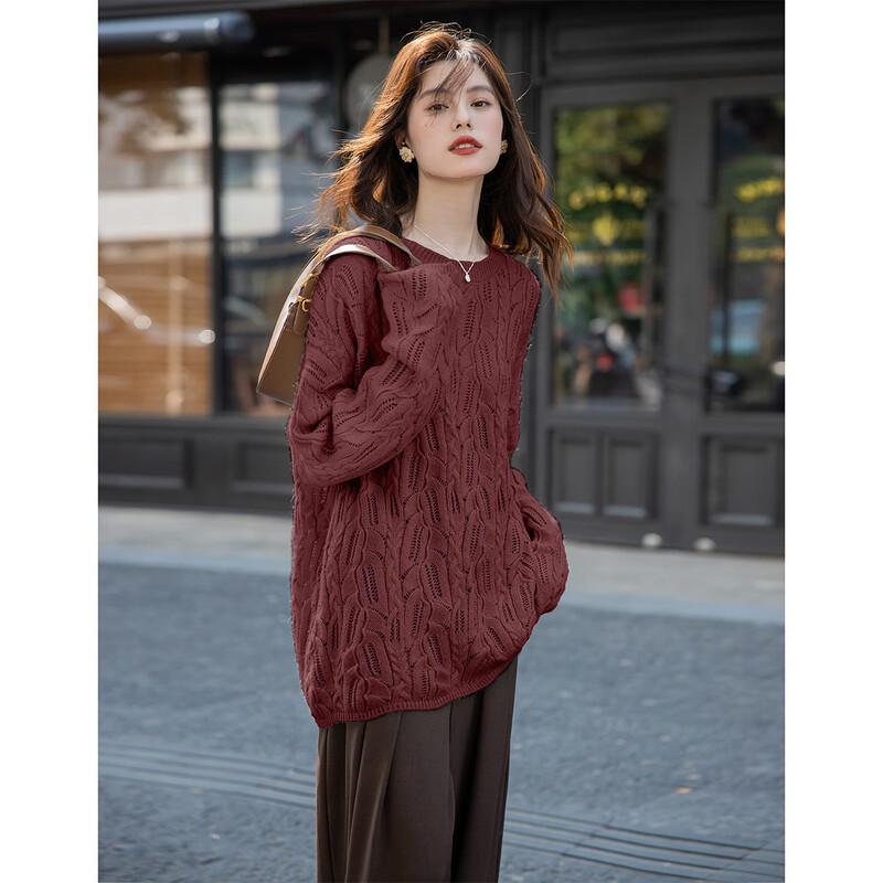 Mokana Women's Elegant Long Sleeve Knitted Sweater