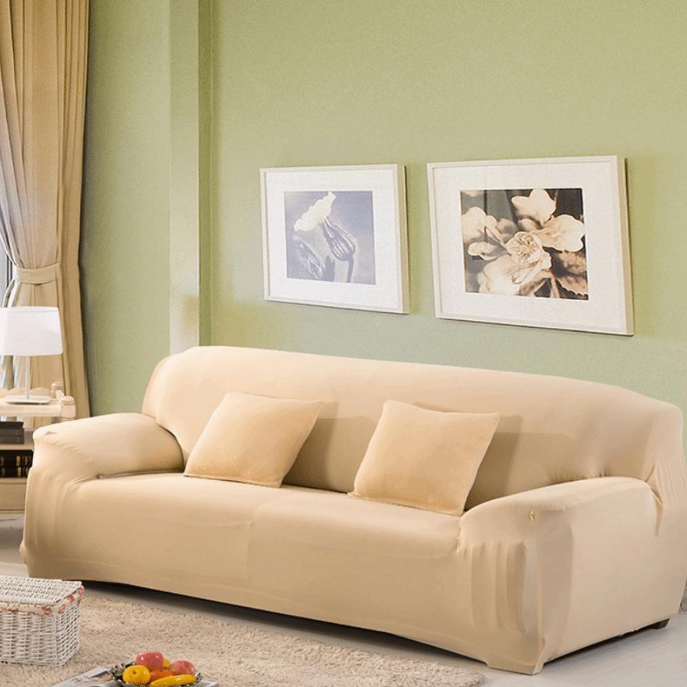 Elastic Solid Color 3 Seater Sofa Cover Extendable Washable Stretch Couch Cover All-inclusive Dustproof Sofaslip Apartment