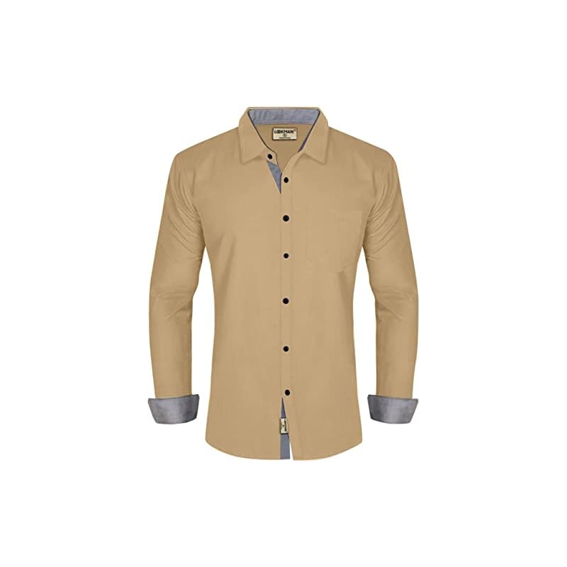 LookMark Men' Cotton Blend Stitched Solid Full Sleeve Shirt(Shirt 02M)