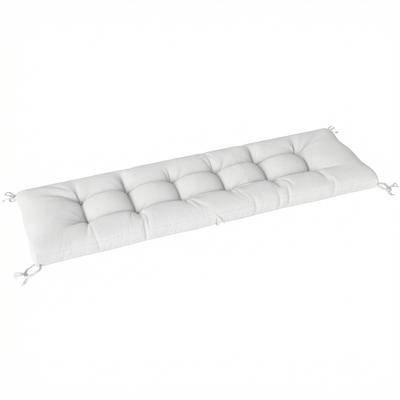 Outdoor Bench Cushion with Fastening Straps UV50+ Protection Slow Rebound Indoor Outdoor 198x65x13 Cm Cream
