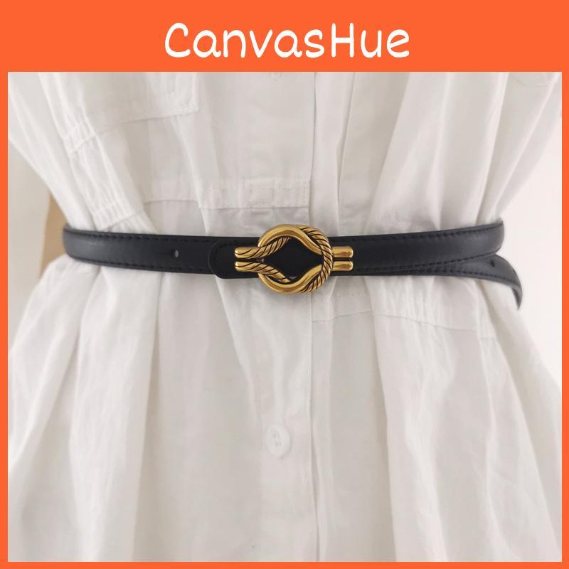 Retro Minimalist Womens Belt Metal Buckle Fashion Dress Decoration Waist Belt