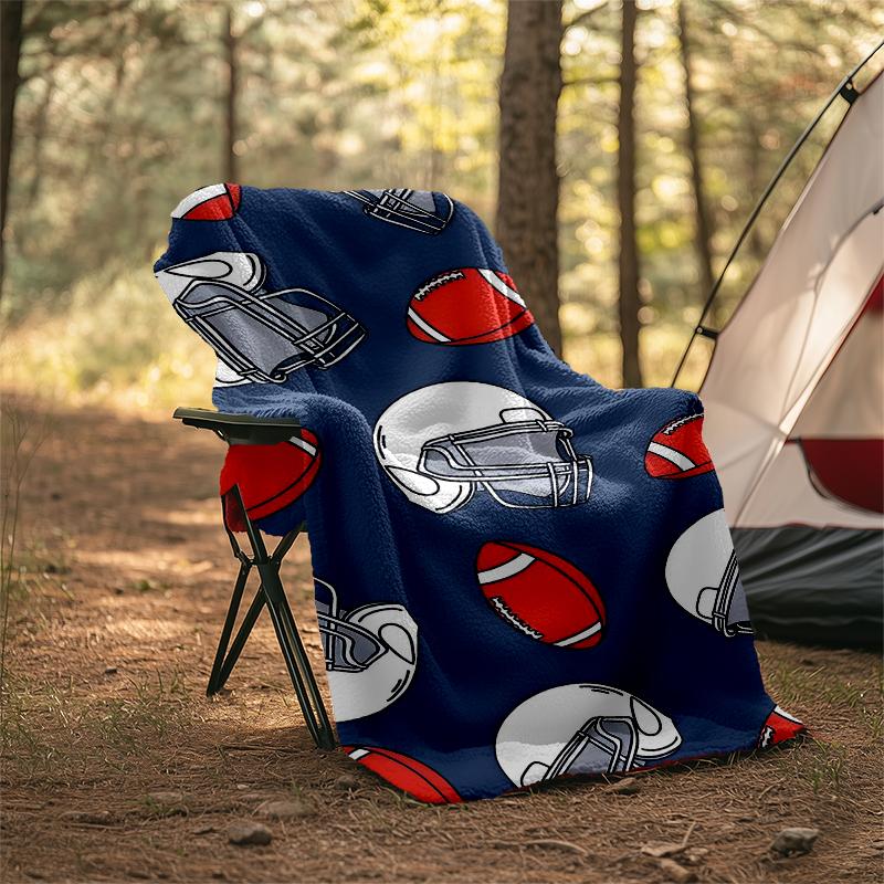 American football Theme Printed Blanket - Perfect for Couch, Bed, Travel & Outdoor Use | Machine Washable, Cozy & Durable.