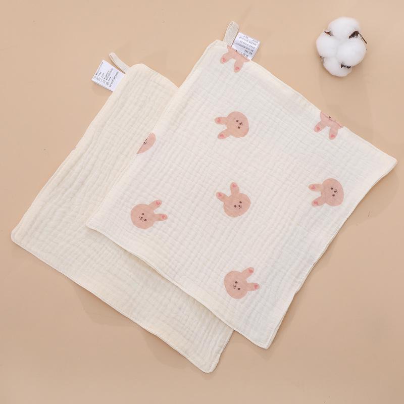 Baby Four-Layer Crepe Cotton Handkerchief - Printed Gauze Towel for Children