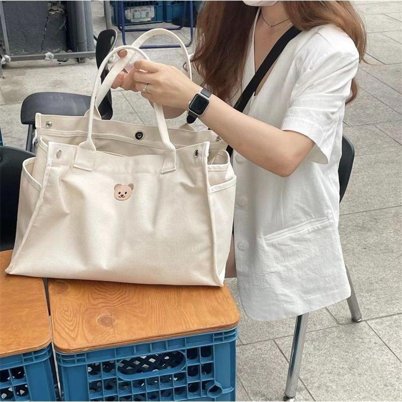 ins Korean Mommy Bag New Multifunctional Large Capacity Going Out Maternal and Infant Bag Portable Canvas