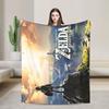 Game Z-Zeldas Cartoon Fleece blankets Funny Throw blanket for Home Hotel Sofa  150*125cm Rug Piece,