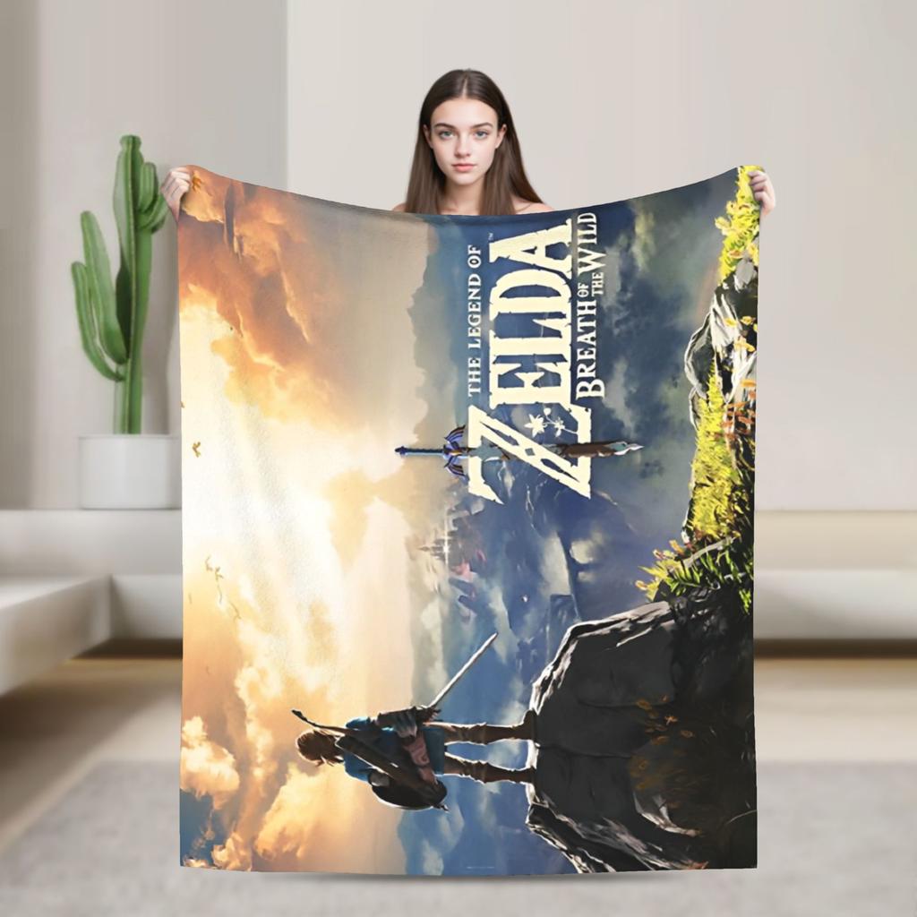 Game Z-Zeldas Cartoon Fleece blankets Funny Throw blanket for Home Hotel Sofa 150*125cm Rug Piece,