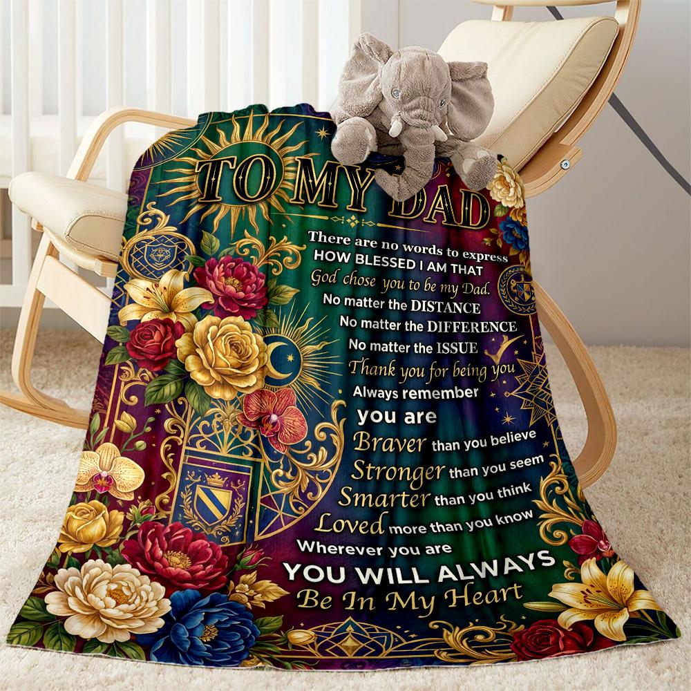 

Love Letter To Dad Flannel Blanket-Soft and Suitable for Sofas,Beds,Offices,Travel,All Seasons,Great Gift for Holidays and Birthdays. 80cmx120cm