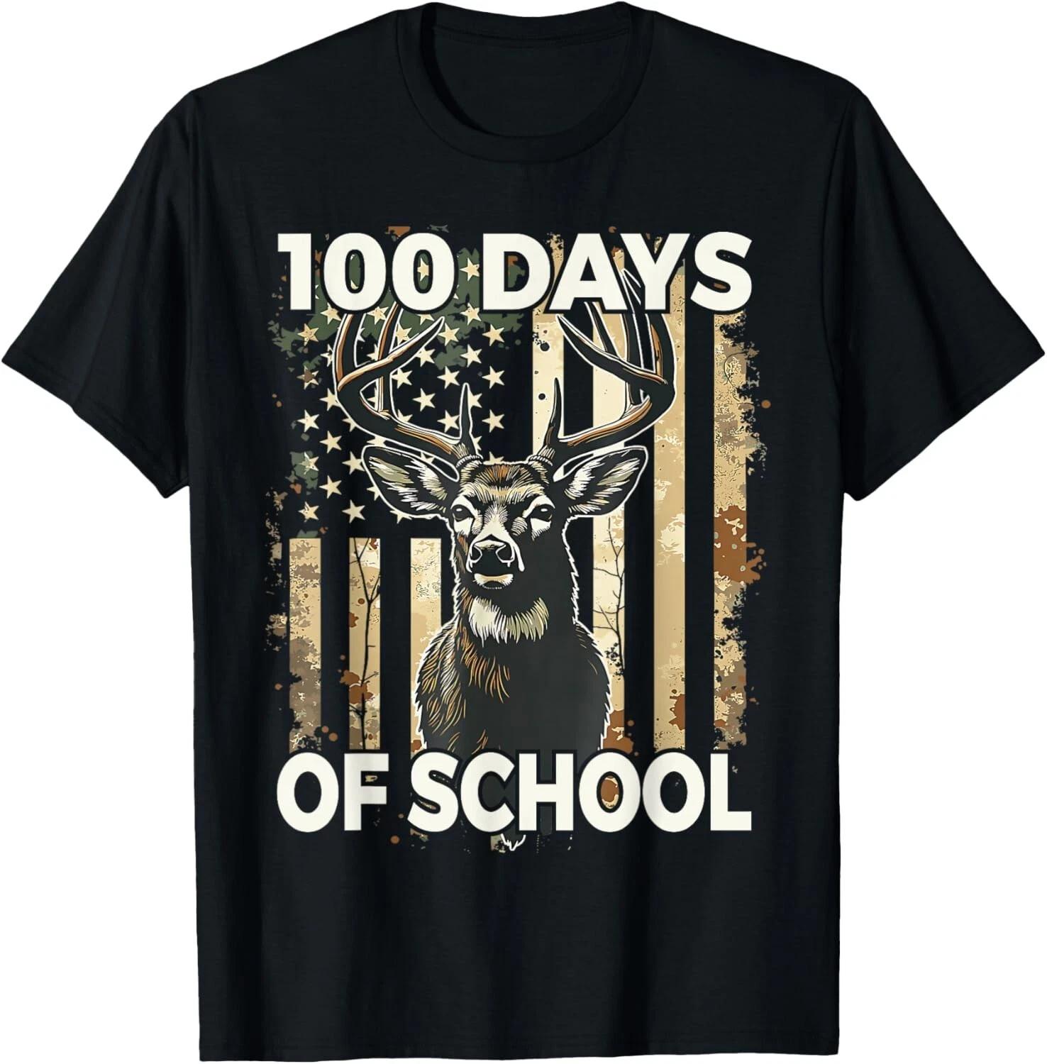 

Bucked_ 100 Days Of School Deer Student Boy Girls 100th Day Gift Unisex T-Shirt 3XL