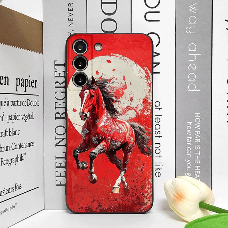 

Fashion Chinese-Style Red Horse Print Phone Case for Honor Huawei 200 Lite 100 400 PRO 80 90 Magic 7 6 Lite 5 Pro 5G Soft Cover Honor 90