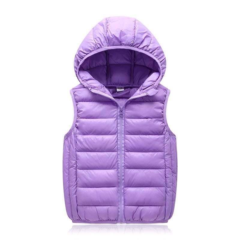 Leichte Kinder Daunenweste mit Kapuze, Herbst/Winter Oberbekleidung für Jungen und Mädchen