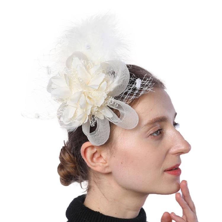 Feather Hair Clip Cocktails Elegant Flower for Girl Party Hair Headwear