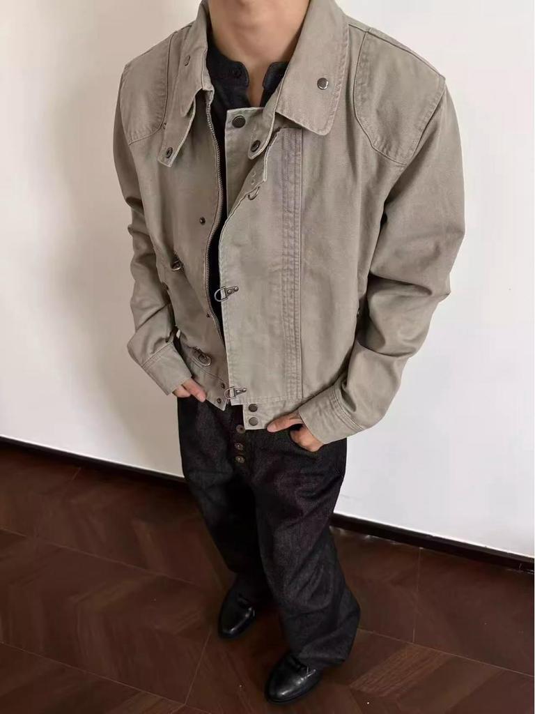 Retro American Vintage Wide Lapel Jacket for Men and Women