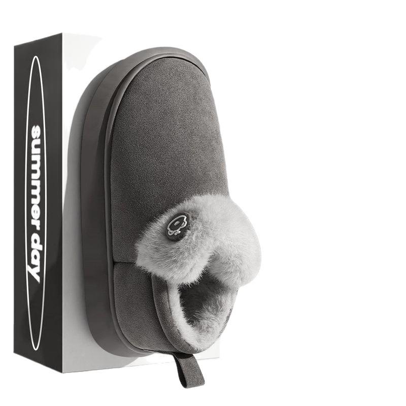 Winter 2025 new high-top cotton slippers bag heel indoor home fluffy plush thick-soled warm cotton shoes