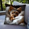 Cute Schnauzer Print Velvet Pillowcase With Core Living Room Sofa Ultra Soft Waist Cushion Home Decor Long Rectangle Pillow