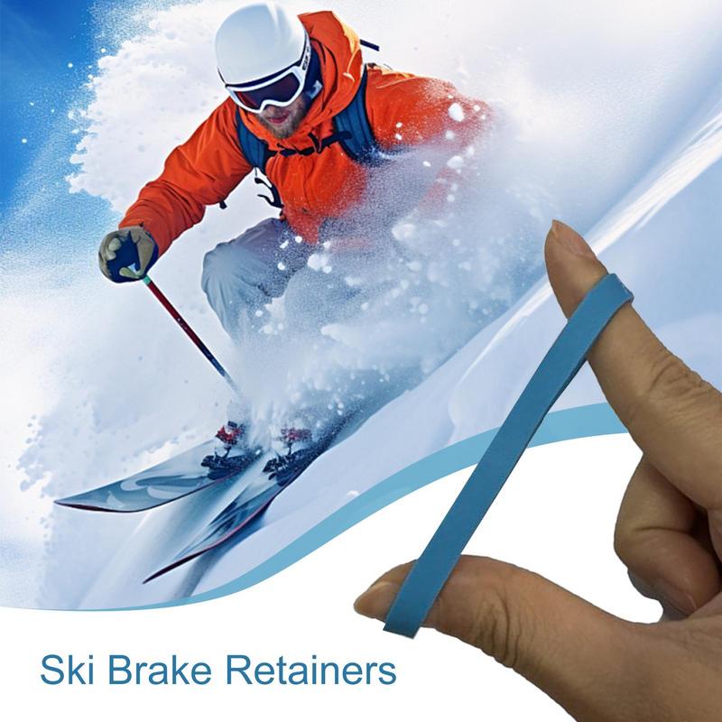 Ski Fastener Straps 30 Pieces Ski Retainers Strap Ski Brake Fixator Flexible Ski Binding Strap Binding Brake Retainer Bands For