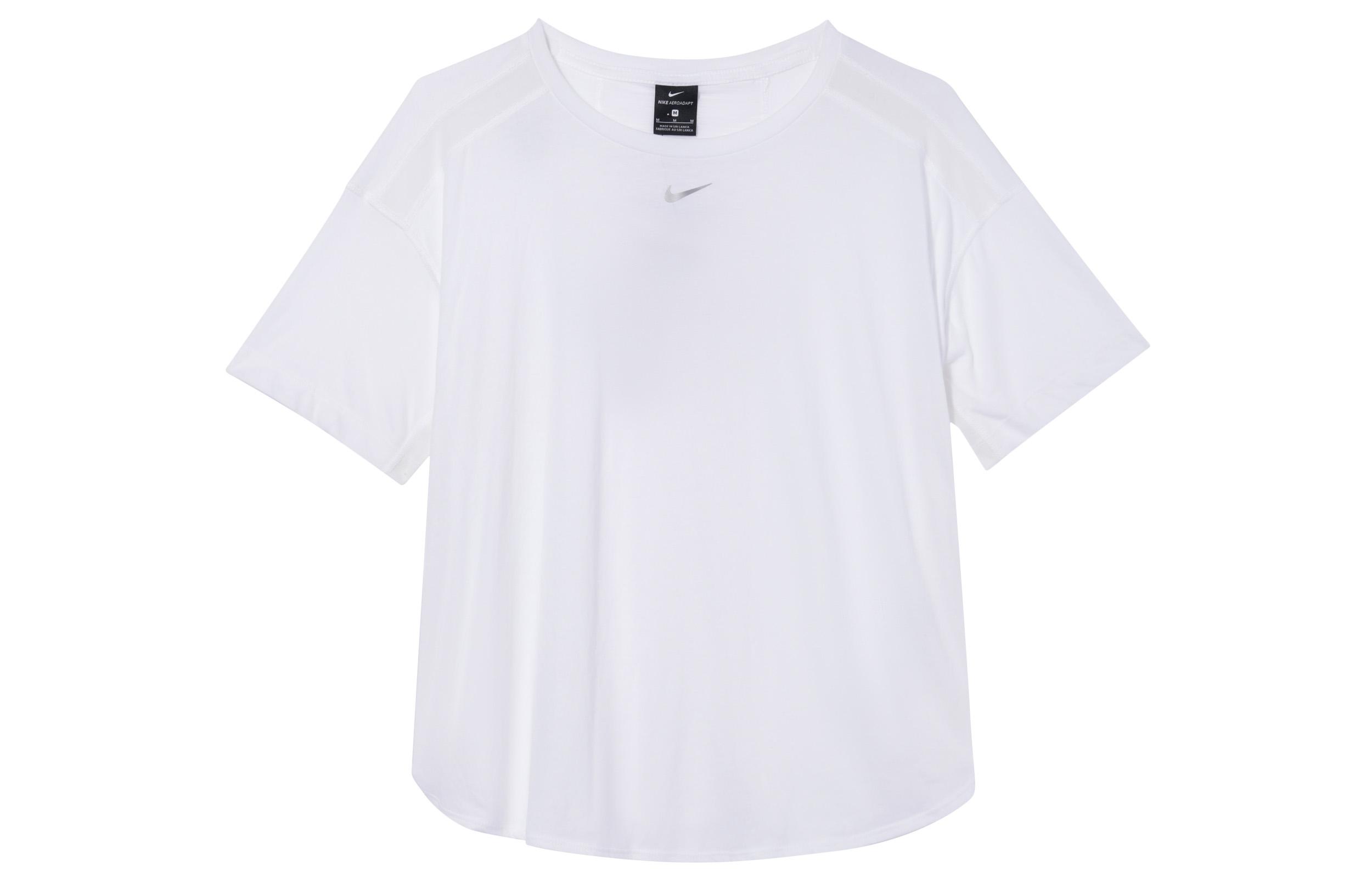 

Nike T Shirts Women s White Crew Neck Moderate Straight Fit CU5523-100 S
