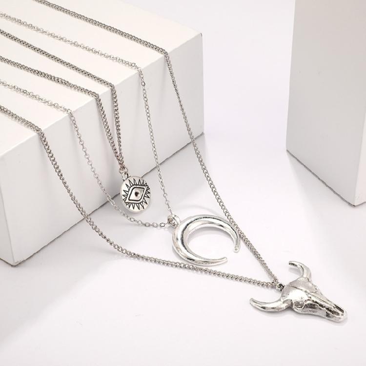 Multilayer Necklace Set Adjustable Pendant Necklaces Elegant Stackable Jewelry Alloy Texture Present for Fashion Women