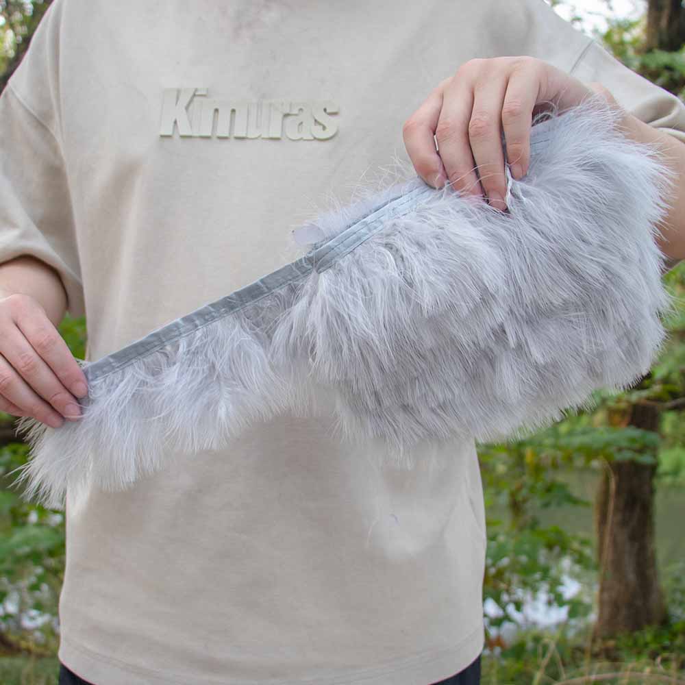 1M Weiche Truthahnfedern Besatz Fransen 8-10cm Weiß Marabu Feder für DIY Nähen Kleidung Bänder Hochzeitsfeier Kleid Dekoration