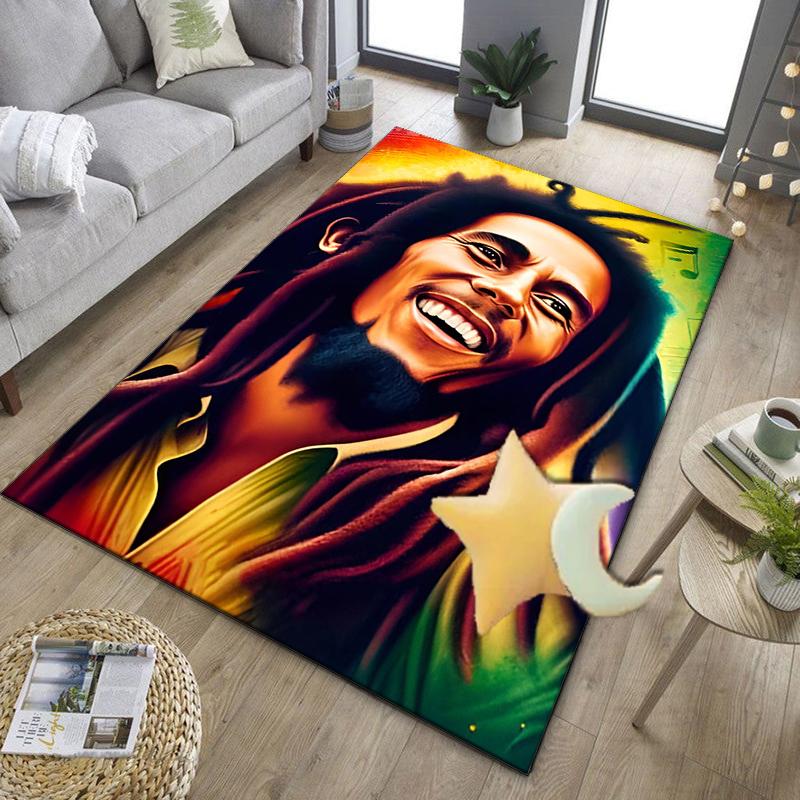 Bob music Vibrant Art Office Rug Chair Mat, Game Carpet, Suitable for Front Door, Bedroom, Living Room, Desk, Holiday Gift