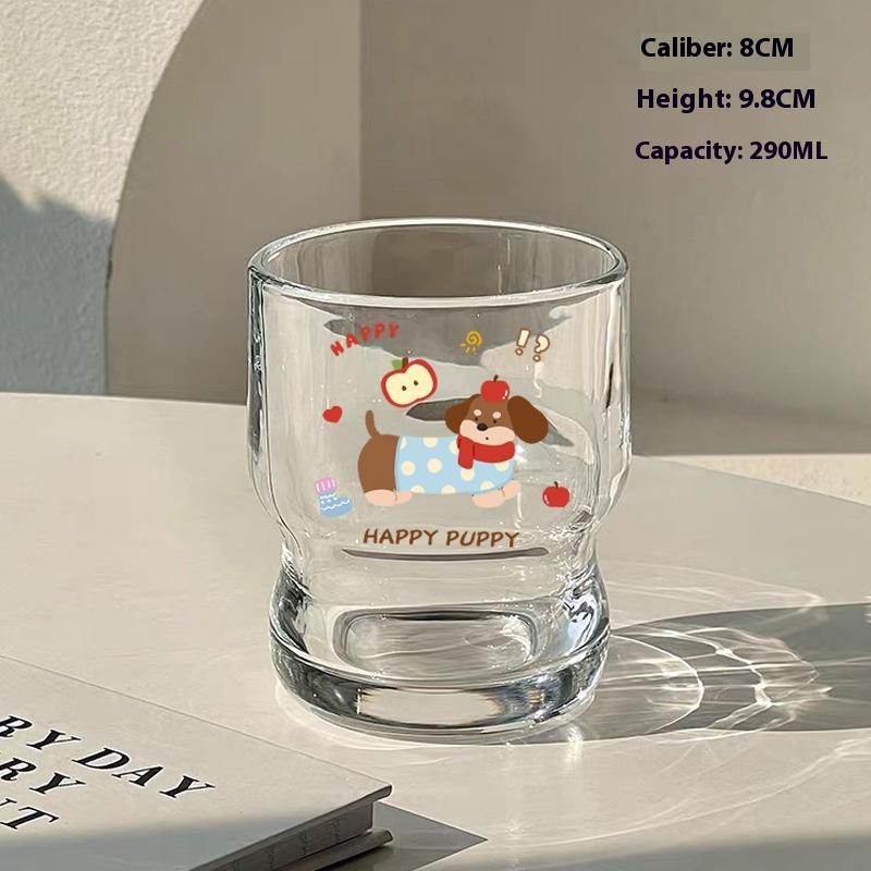 Korean Style Cartoon Snowman Glass Cup Transparent Drinkware For Coffee Juice Milk Breakfast Office Home Cute Mugs Set