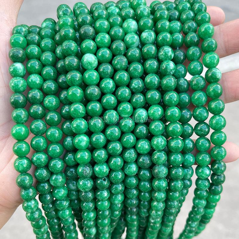 Grade A Green Chalcedony Round Beads for DIY Jewelry Making