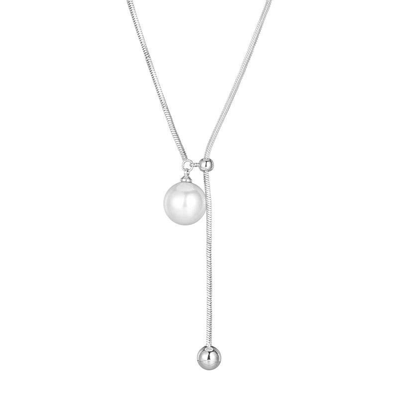FY-PL136 Long Sweater Chain Explosive Light Luxury Fashion Niche Silver Necklace Women s Accessories Trendy
