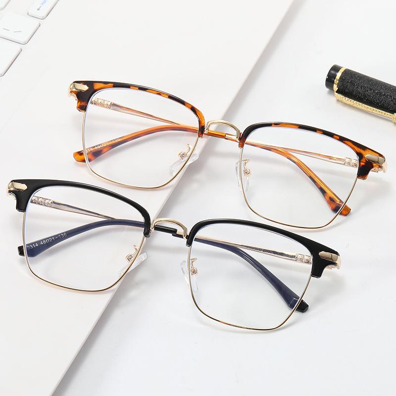 Svart Databrilleinnfatning Kvinner Menn Anti Blått Lys Runde Briller Blokkerende Briller Optisk Brille Metallinnfatning