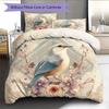 Flower Bird Pattern Bedding Quilt Set  Home Decoration  Gift (1 * duvet cover + 2 * pillowcase  without core)